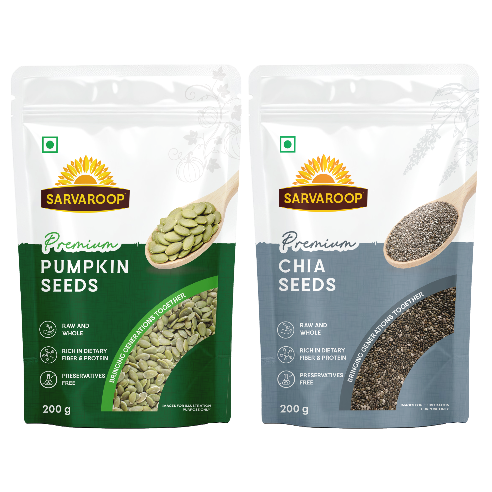 Pumpkin & Chia Seeds Combo - 400g (200g each)