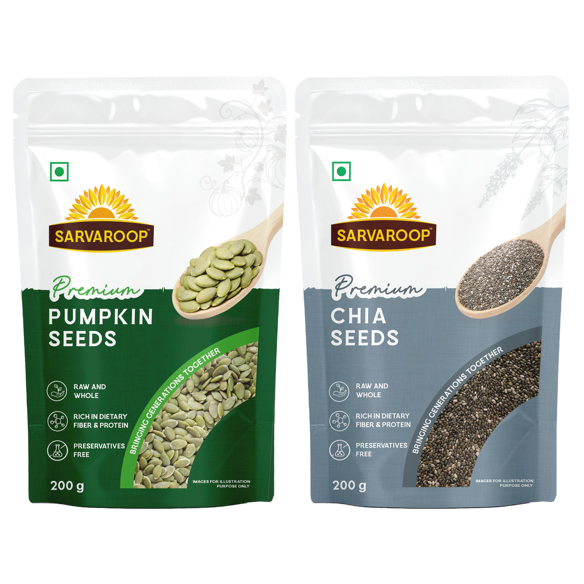 Pumpkin & Chia Seeds Combo - 400g (200g each)