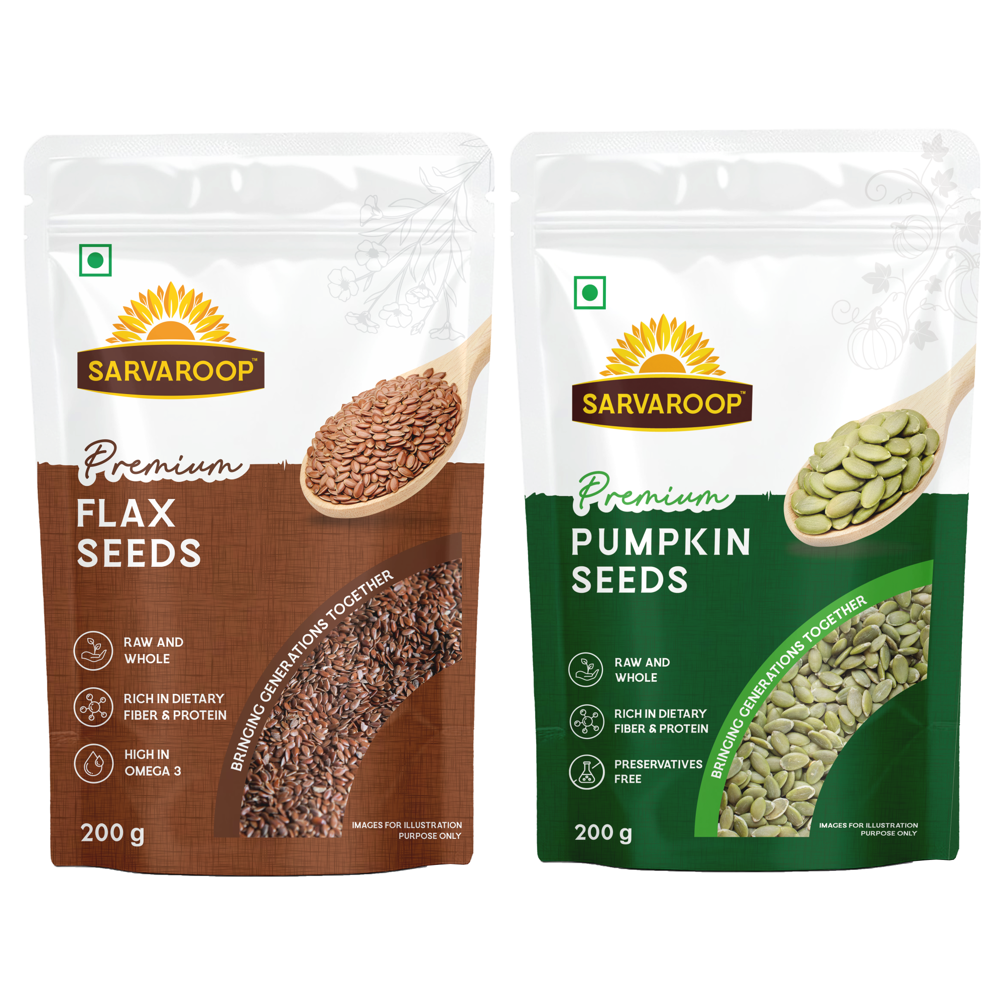 Flax & Pumpkin Seeds Combo - 400g (200g each)