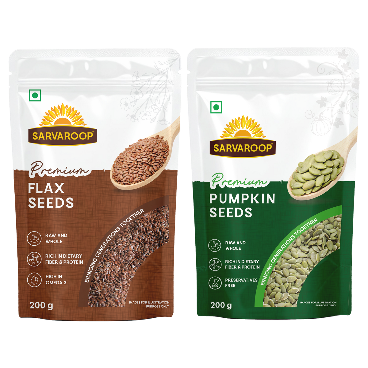 Flax & Pumpkin Seeds Combo - 400g (200g each)