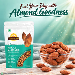 Whole Almonds. Roasted & Salted.