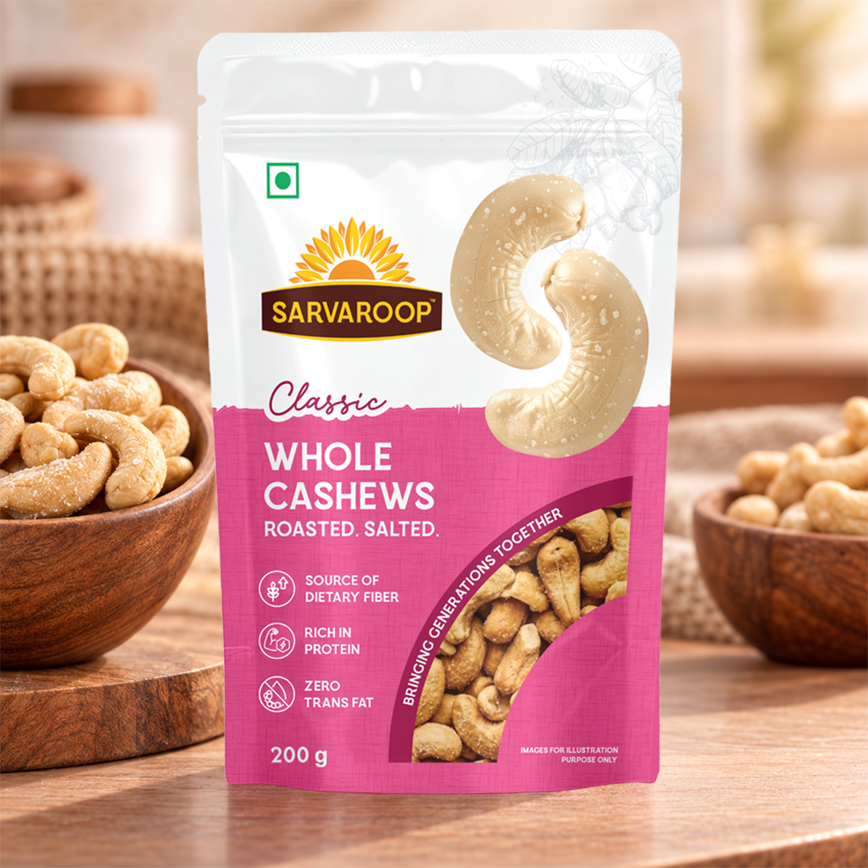 Whole Cashews. Roasted & Salted.