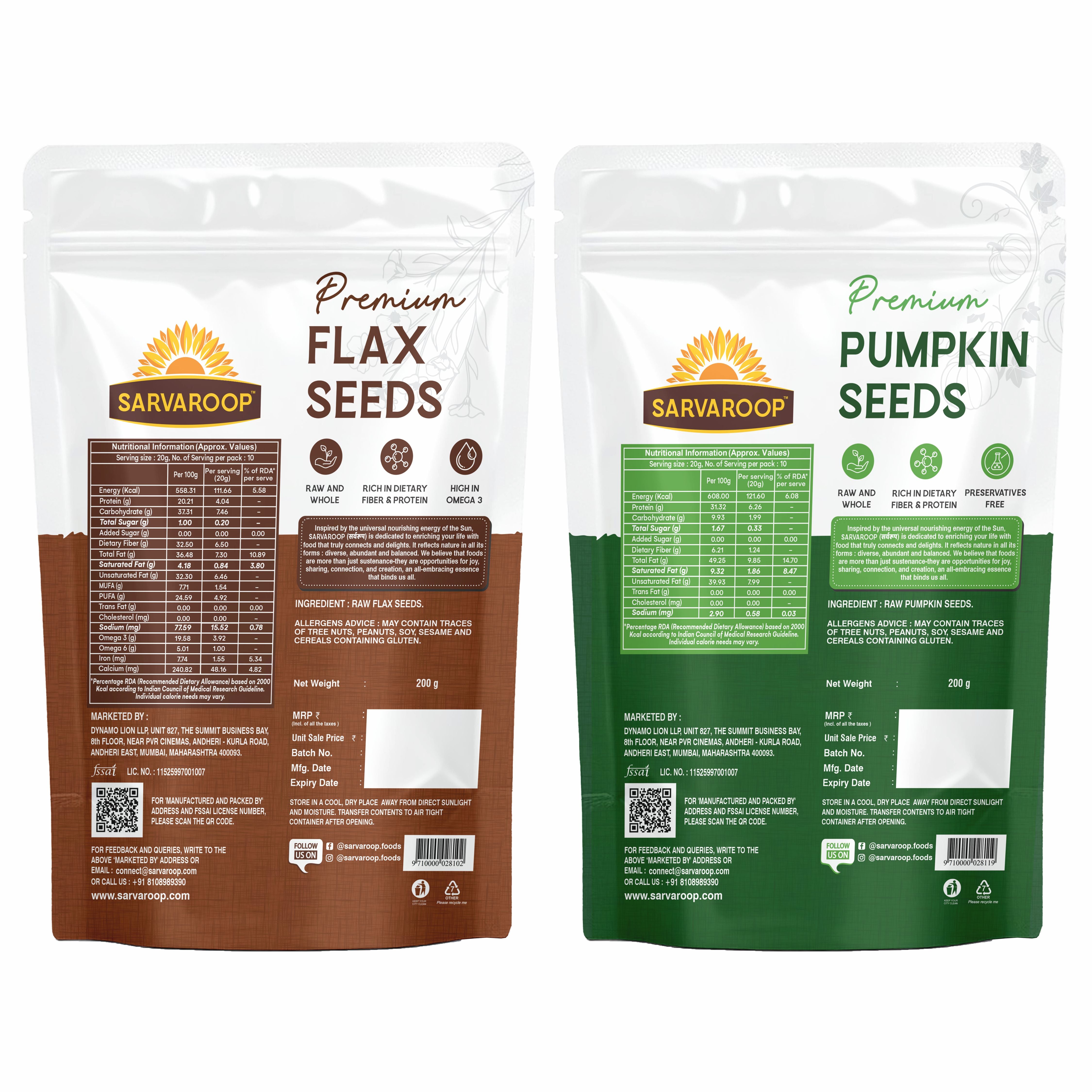 Flax & Pumpkin Seeds Combo - 400g (200g each)